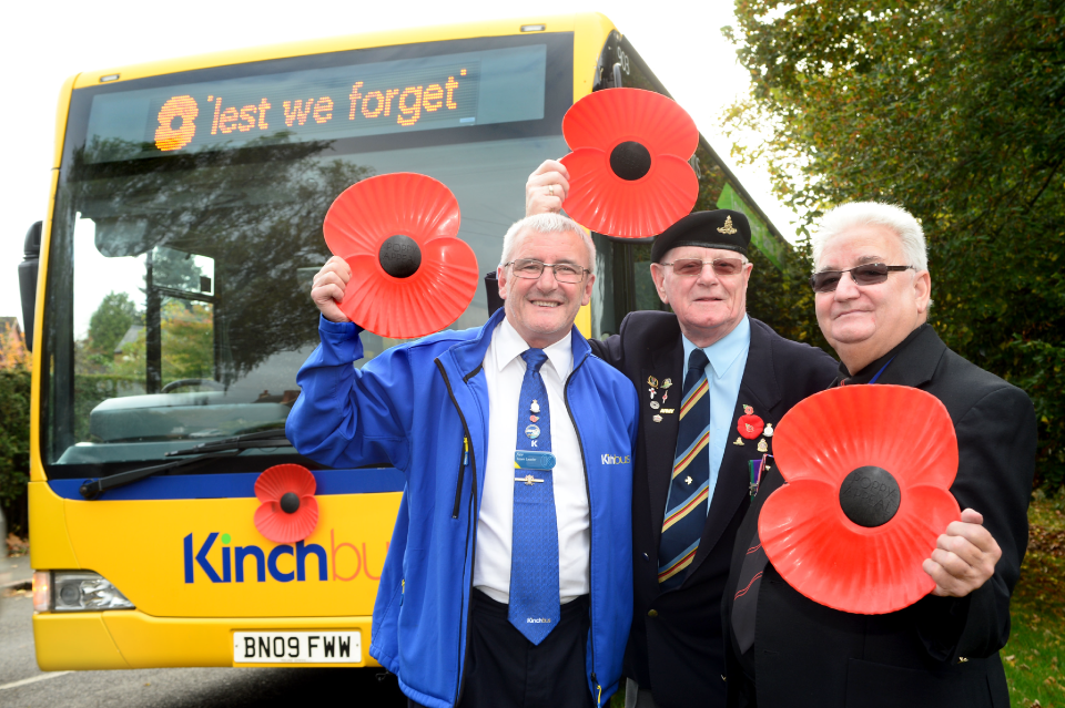 Kinchbus' skylink & Kinchbus 9 buses will proudly wear the poppy